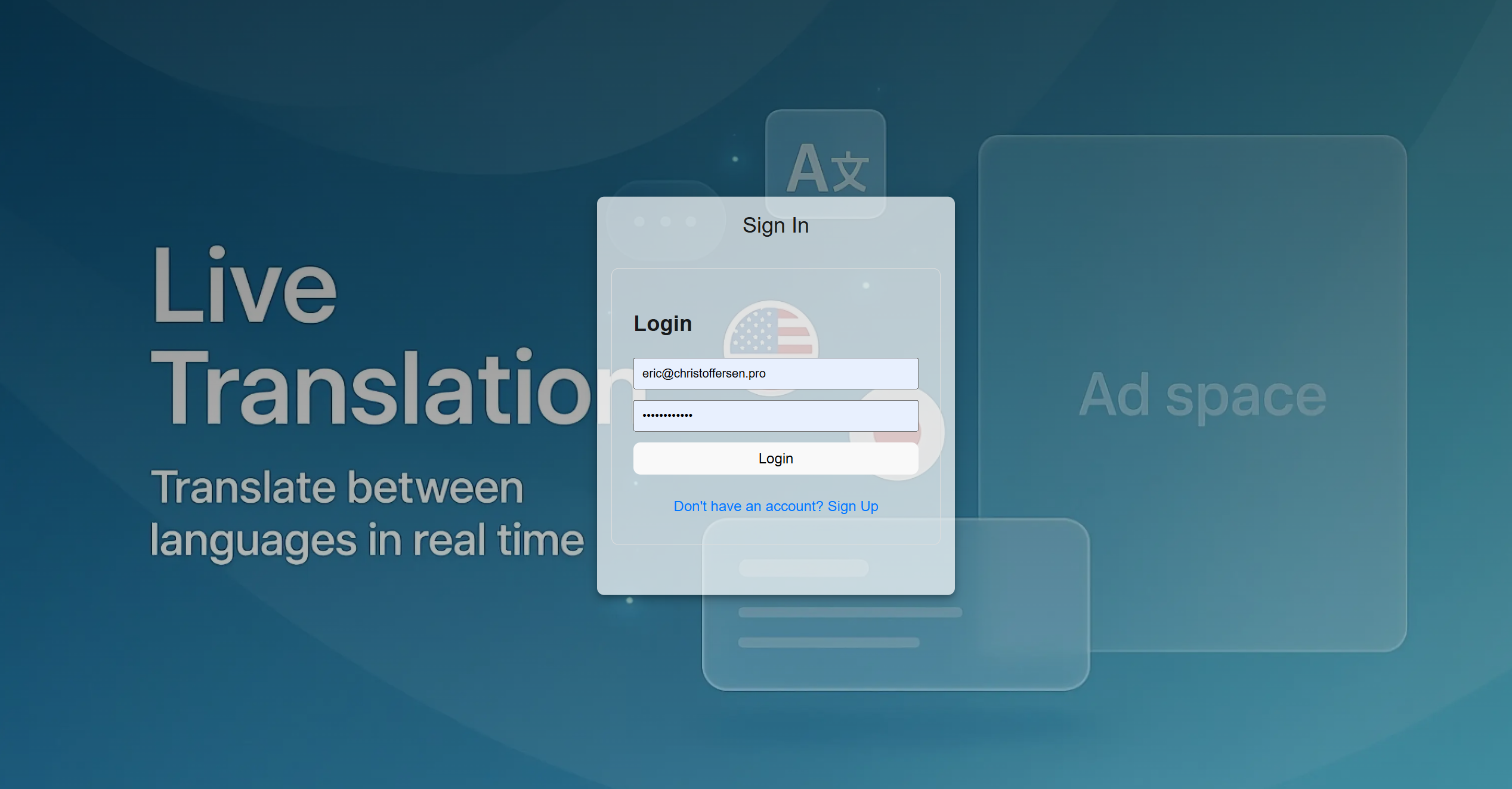 Live Translation Interface